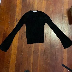 FRAME - Black Velvet Bell Sleeve Sweater